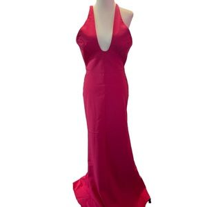 NWT Jill Stuart Hot Pink Deep Neck Gown Size 6